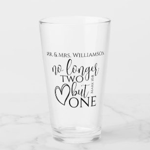 Verre Élégant Mariage chrétien Écriture Citation Cadeau