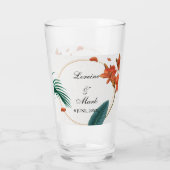 Verre Élégant Mariage floral tropical (Dos)