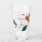 Verre Élégant Mariage floral tropical (Devant)