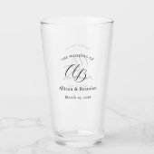 Verre Élégant Mariage Monogramme Script personnalisé (Devant)