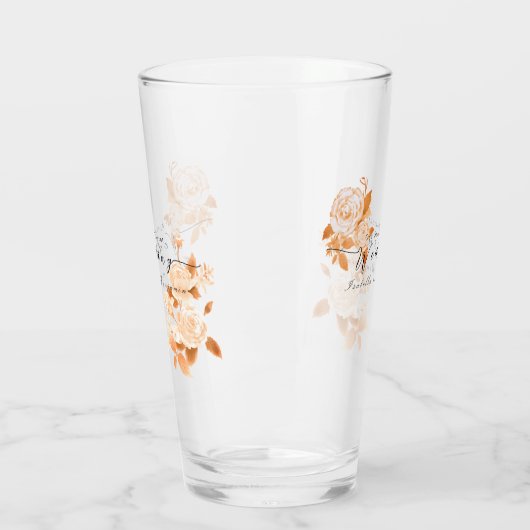 Verre Élégant Mariage Rose or (Gauche)