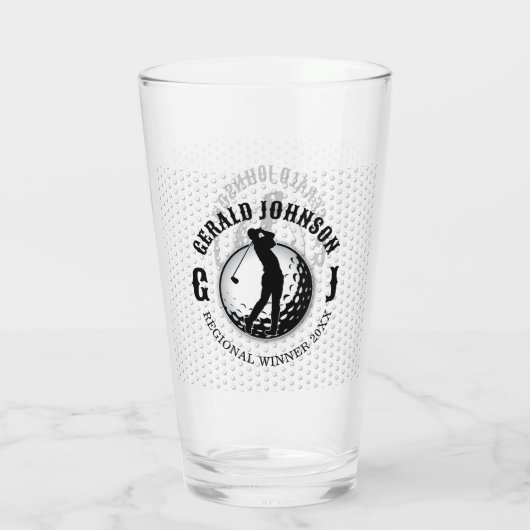 Verre Élégant minimaliste Golf Monogramme Conception (Dos)