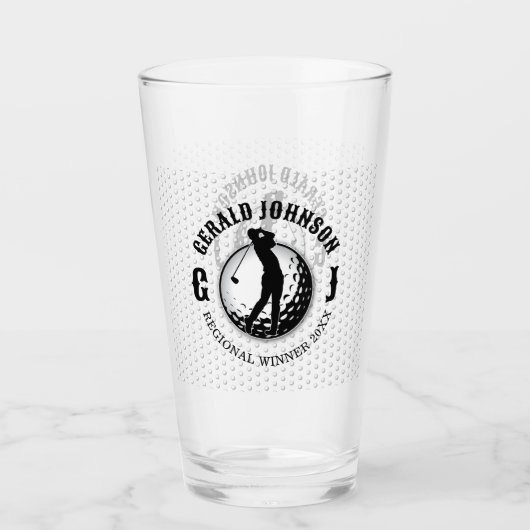 Verre Élégant minimaliste Golf Monogramme Conception (Devant)