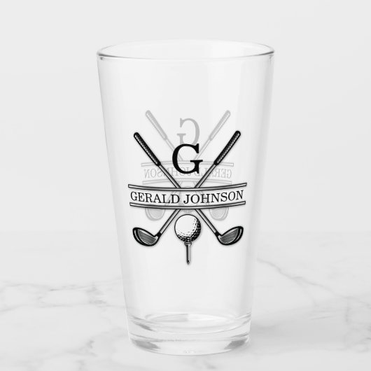 Verre Élégant minimaliste Golf Monogramme Conception (Devant)