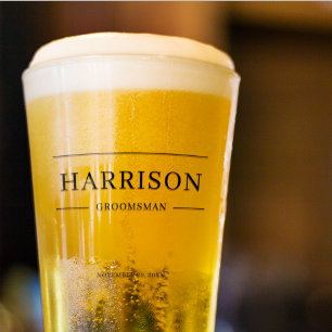 Verre Élégant minimaliste mariage Groomsmen Bière