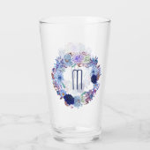 Verre Élégant Monogramme de couronne florale de maman bl (Dos)