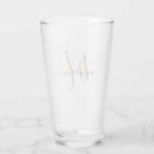 Verre Élégant Monogramme de script or moderne (Dos)