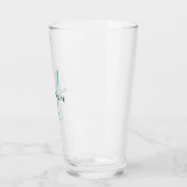 Verre Élégant Monogramme de script Turquoise moderne (Gauche)