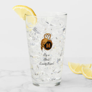 Verre Élégant monogramme d'Owl Owl