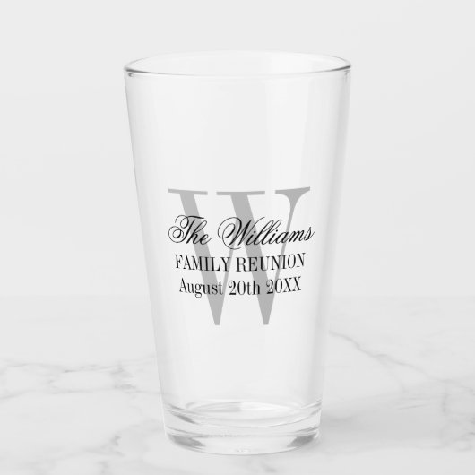 Verre Élégant monogramme personnalisé de la réunion de f (Devant)