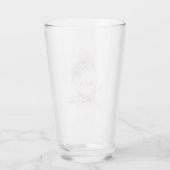 Verre Élégant orchidée Floral Monogramme Mariage Keepsak (Dos)