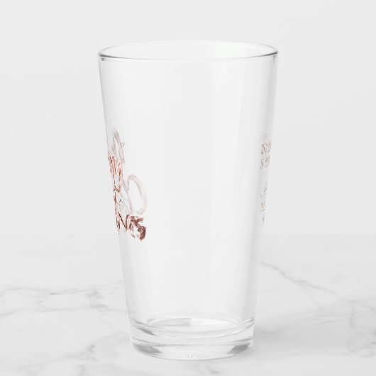 Verre Élégant Rose Gold Script Joyeux Noël (Gauche)