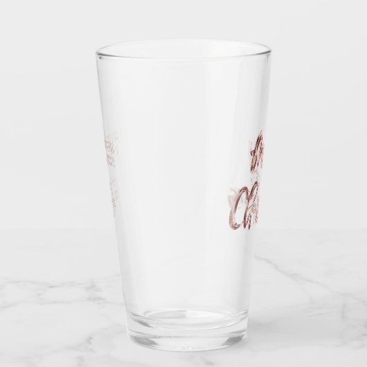 Verre Élégant Rose Gold Script Joyeux Noël (Droite)