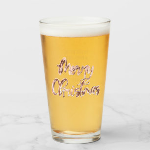 Verre Élégant Rose Gold Script Joyeux Noël