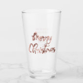 Verre Élégant Rose Gold Script Joyeux Noël (Devant)