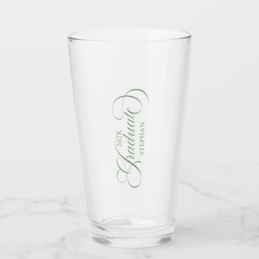 Verre Élégant Sage Vert Sage Gradué Typographie Script (Devant)