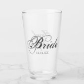 Verre Élégant script de mariée Mariage personnalisé verr (Devant)