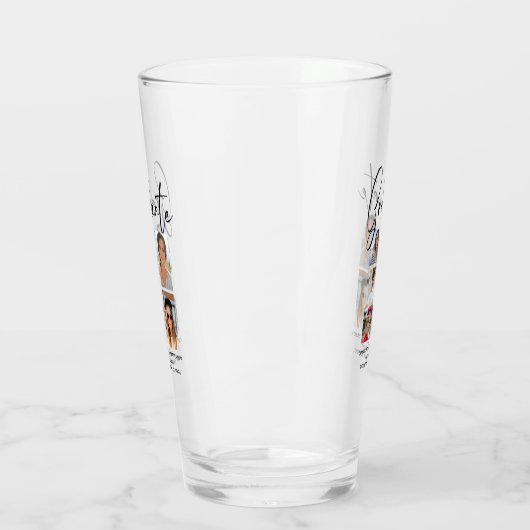 Verre Élégant Script Multi Photo Graduate (Gauche)