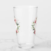 Verre Élégant Victorien rose Floral Frontière Monogramme (Gauche)