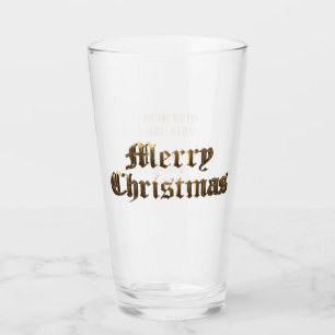Verre Élégant vieux anglais Lettres Joyeux Noël