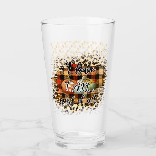 Verre Élégant Vintage Fall Love Citrouille (Devant)