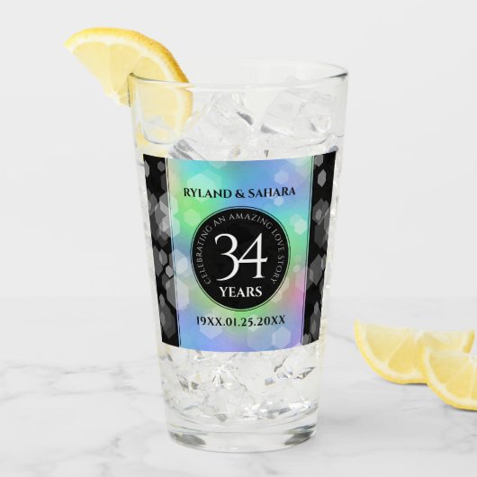 Verre Élégante 34e anniversaire du Mariage Opal (Devant glace)