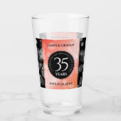 Verre Elégante 35ème anniversaire de Mariage de corail (Dos)