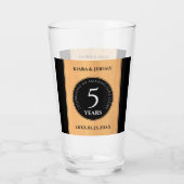 Verre Élégante 5ème anniversaire de Mariage de bois (Dos)
