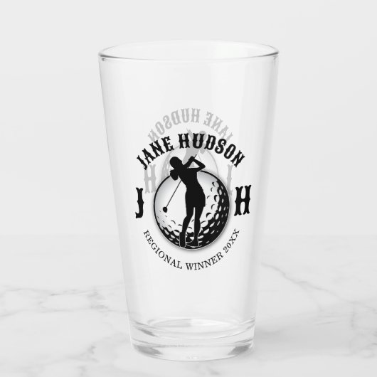 Verre Elégante femme Golf Monogramme Design (Dos)
