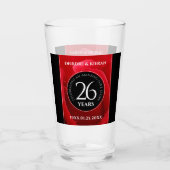 Verre Élégante fête du 26e anniversaire du Mariage Rose (Devant)