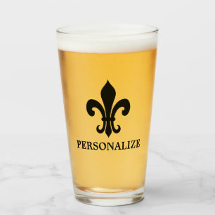 Verre Élégante icône de la fleur de lis cadeau de bi