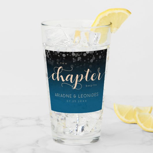 Verre Elégante Pêche Océanique Bleu Mariage Un Nouveau C (Dos glace)