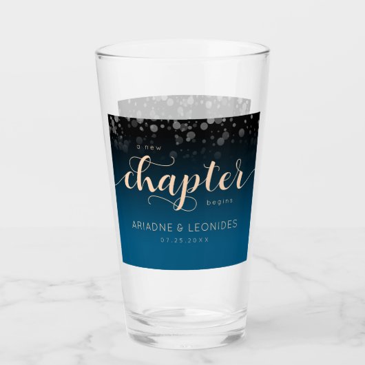 Verre Elégante Pêche Océanique Bleu Mariage Un Nouveau C (Devant)