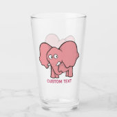 Verre Élément de dessin animé éléphant rose (Devant)