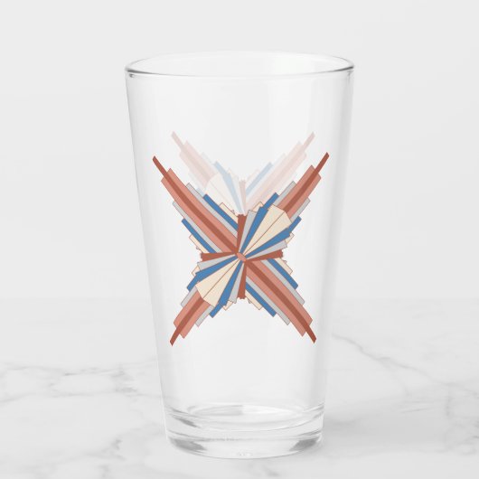 Verre Éléments Art déco en or rose, marron & bleu (Dos)