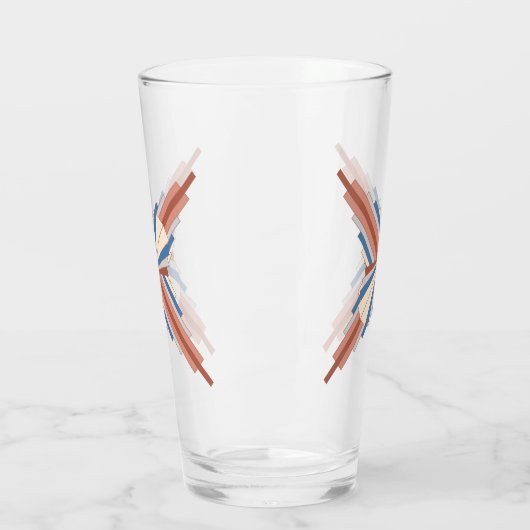 Verre Éléments Art déco en or rose, marron & bleu (Gauche)