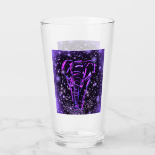 Verre éléphant en nuit étoilée rose violet