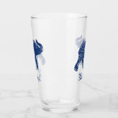 Verre Eléphant royal bleu joyeux Personnalisé (Gauche)
