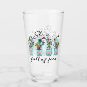 Verre Elle est pleine de feu - Autonomisation florale dy (Devant)