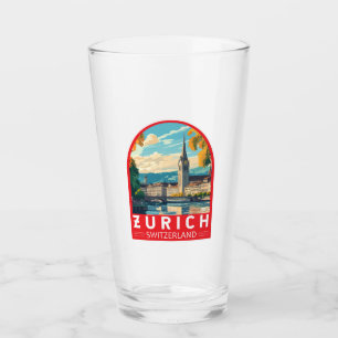 Verre Emblème d'art de voyage de Zurich Suisse