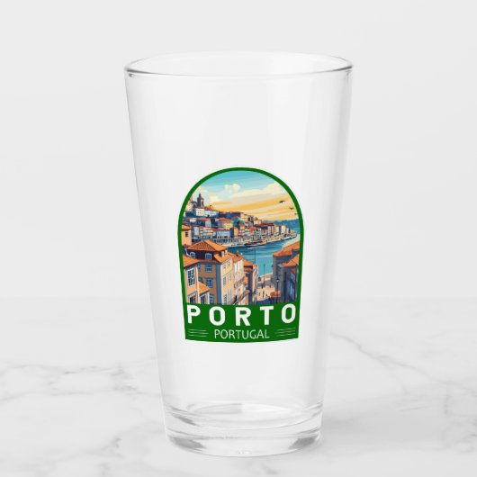 Verre Emblème d'art touristique Porto Portugal (Devant)