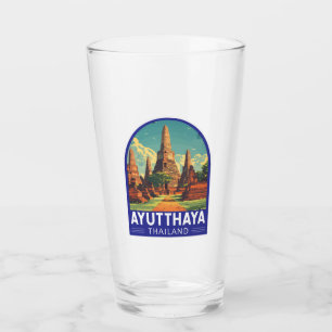 Verre Emblème d'Art Voyage Ayutthaya Thaïlande