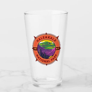 Verre Emblème de compass rétro du parc national de Halea