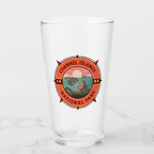 Verre Emblème de la boussole rétro du parc national des 