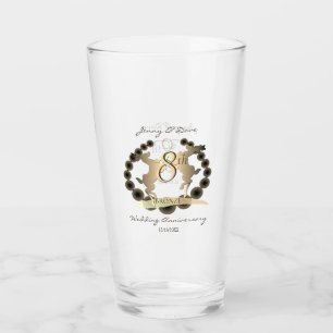 Verre Emblème de rennes de bronze du 8e anniversaire de 