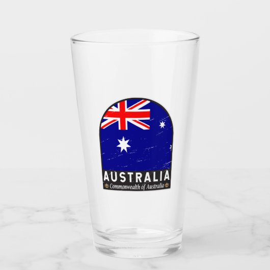 Verre Emblème du drapeau australien Vintage (Devant)