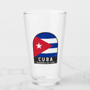 Verre Emblème du drapeau cubain Vintage déprimé