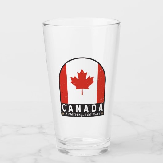 Verre Emblème du drapeau du Canada Vintage (Devant)