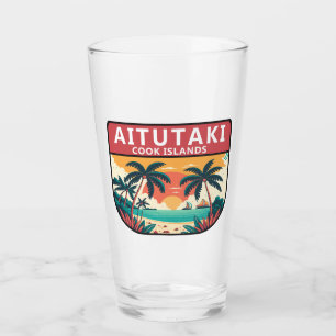 Verre Emblème rétro des îles Cook Aitutaki