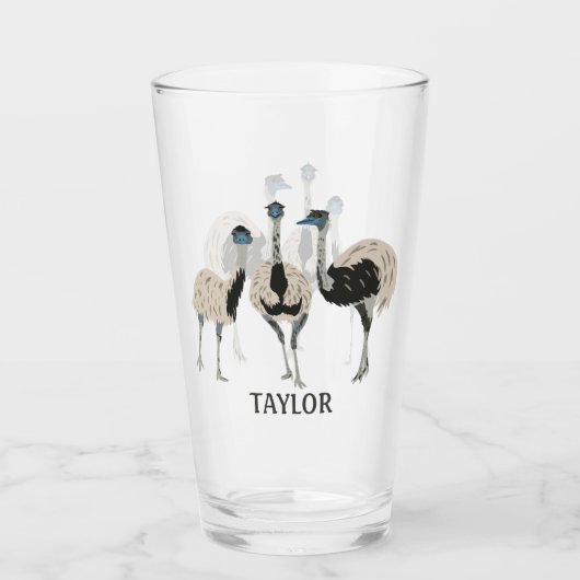 Verre Emus Bird Lovers Personnalisé (Devant)